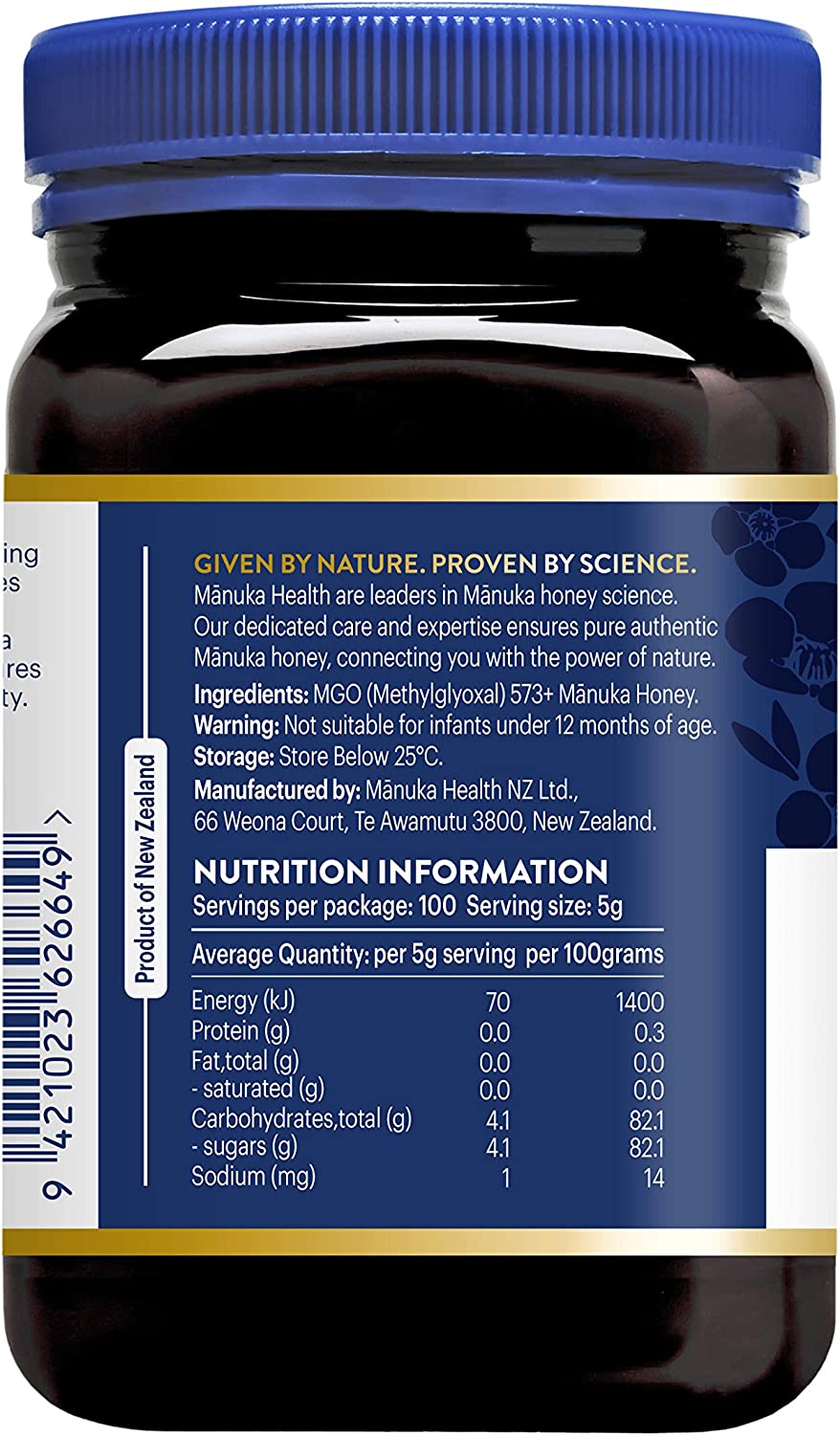 Manuka Health MGO 573+ Manuka Honey, UMF 16, 500g