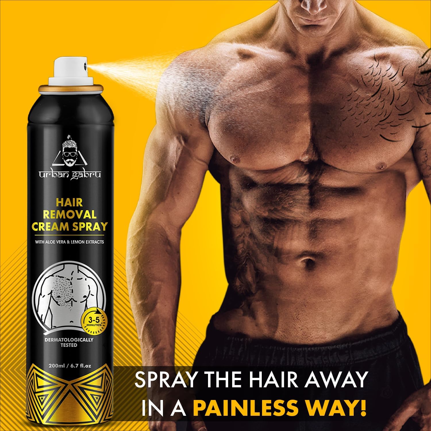 Urban Gabru Hair Removal Spray |body hair removal in 10 minutes 200 ml