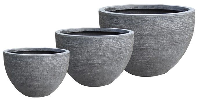 30x20cm Grey Textured Fiberclay Planter #KD-020
