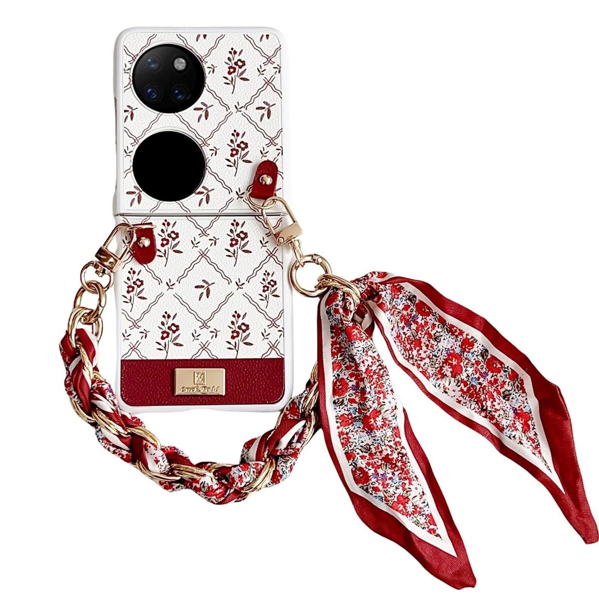 Luck Flower Pattern Strap Case For Huawei P50 Pocket