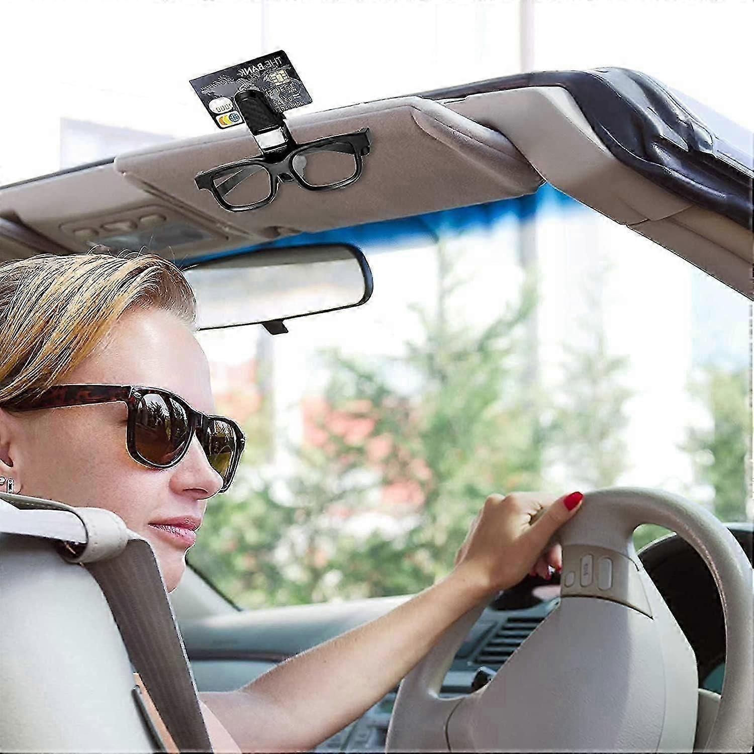 2 Pieces Glasses Holders, Car Glasses Holder, Double Ended Clip, With 180 Degree Rotation For Car Sun Visor