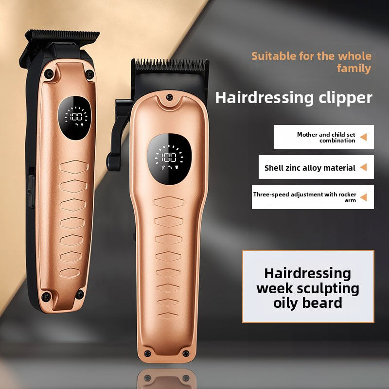 USB Rechargeable Gold Electric Hair Clipper Set