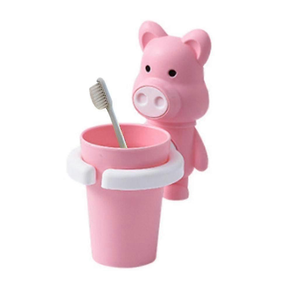 Traceless Suction Wall-mounted Kids Toothbrush Holder, Children's Wall Hanging Toothbrush And Toothpaste Holder Cartoon Brushing Cup