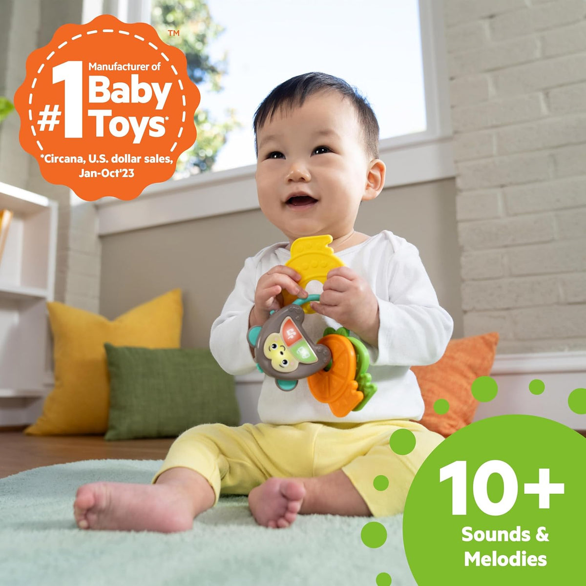 Bright Starts Musical Monkeys Multisensory Toy, (6.35 x 15 cm)