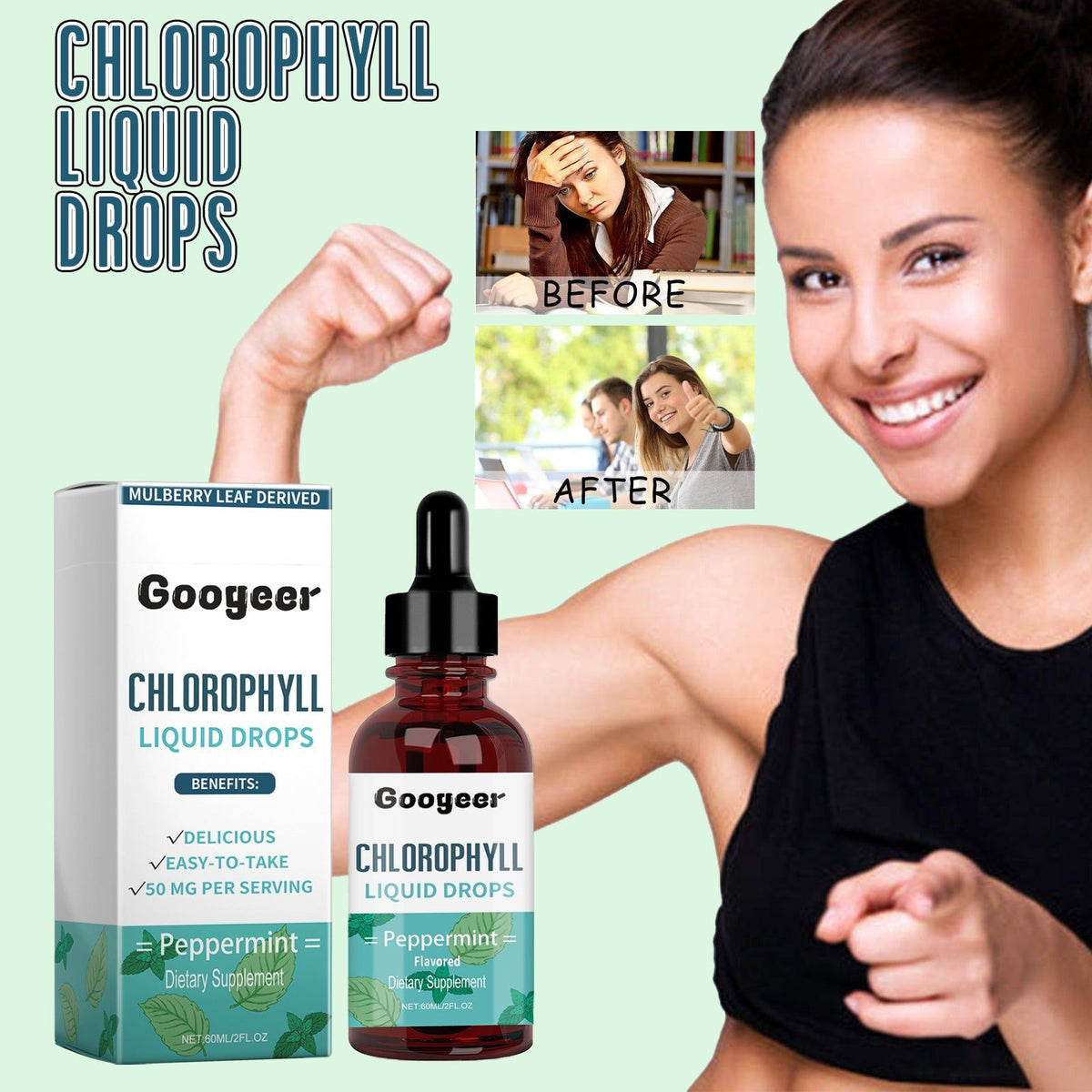Boost Your Body Care, Fresh Breath, Weight Loss, Natural Chlorophyll Drops ,60ml