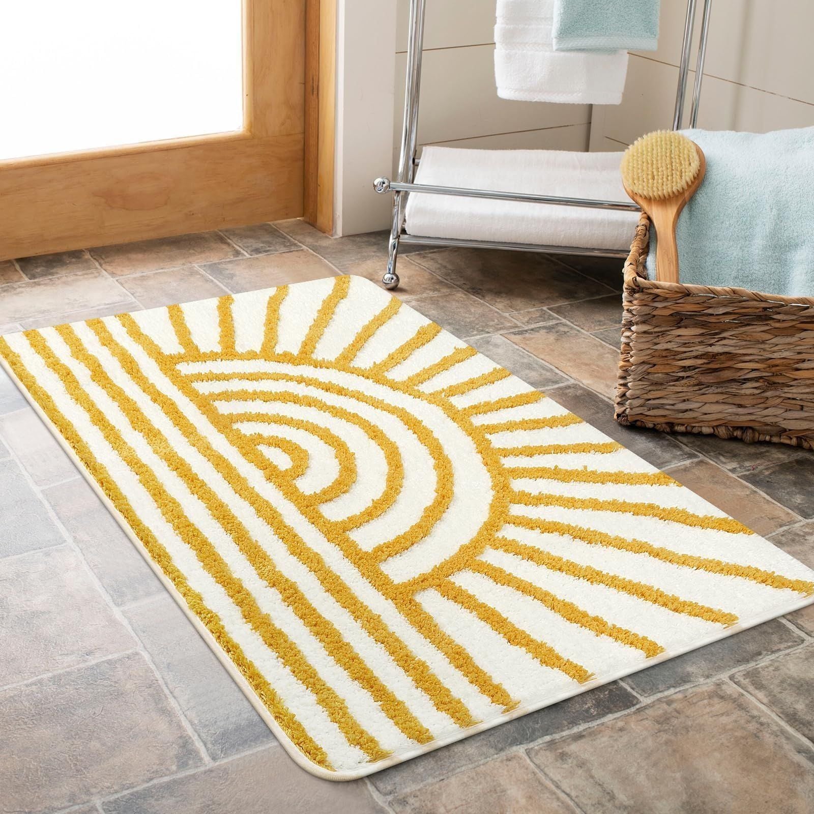 AIESY® Beautiful Machine Washable Sunrise Soft Bath Mats