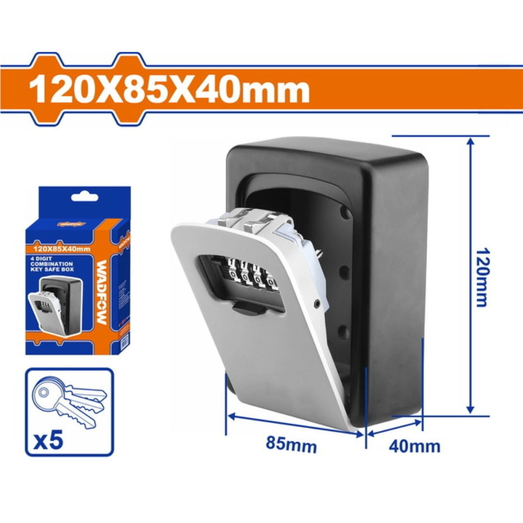 WADFOW 4 Digit Combination Key Safe Box, 120x85x40 mm