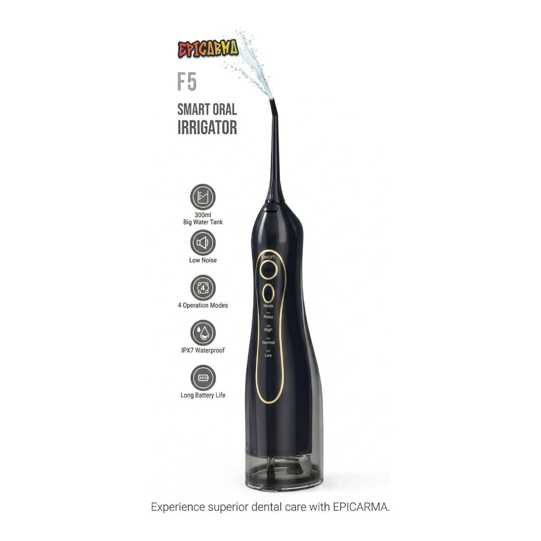 EPICARMA F5 Smart Oral Irrigator, Black,EA-FLSF5-BK