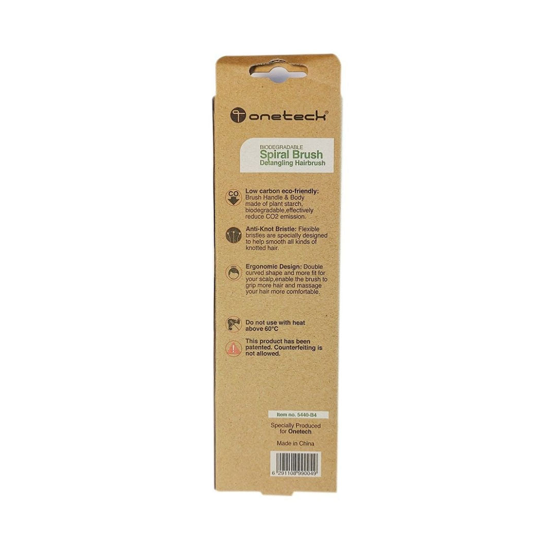 onetech Biodegradable Spiral Detangling Hair Brush