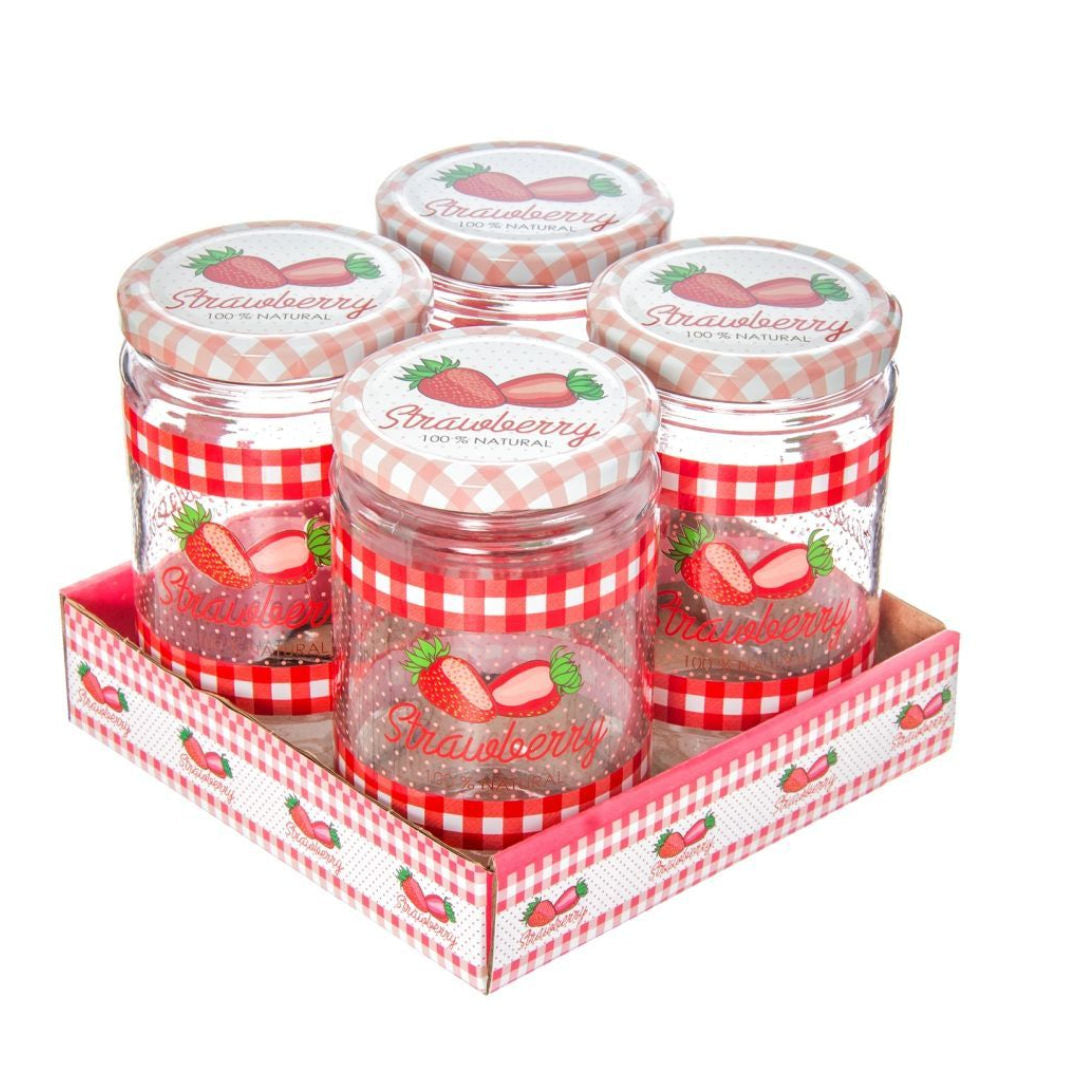 Herevin Glass Jar Set With Metal Lid, 4 Pieces