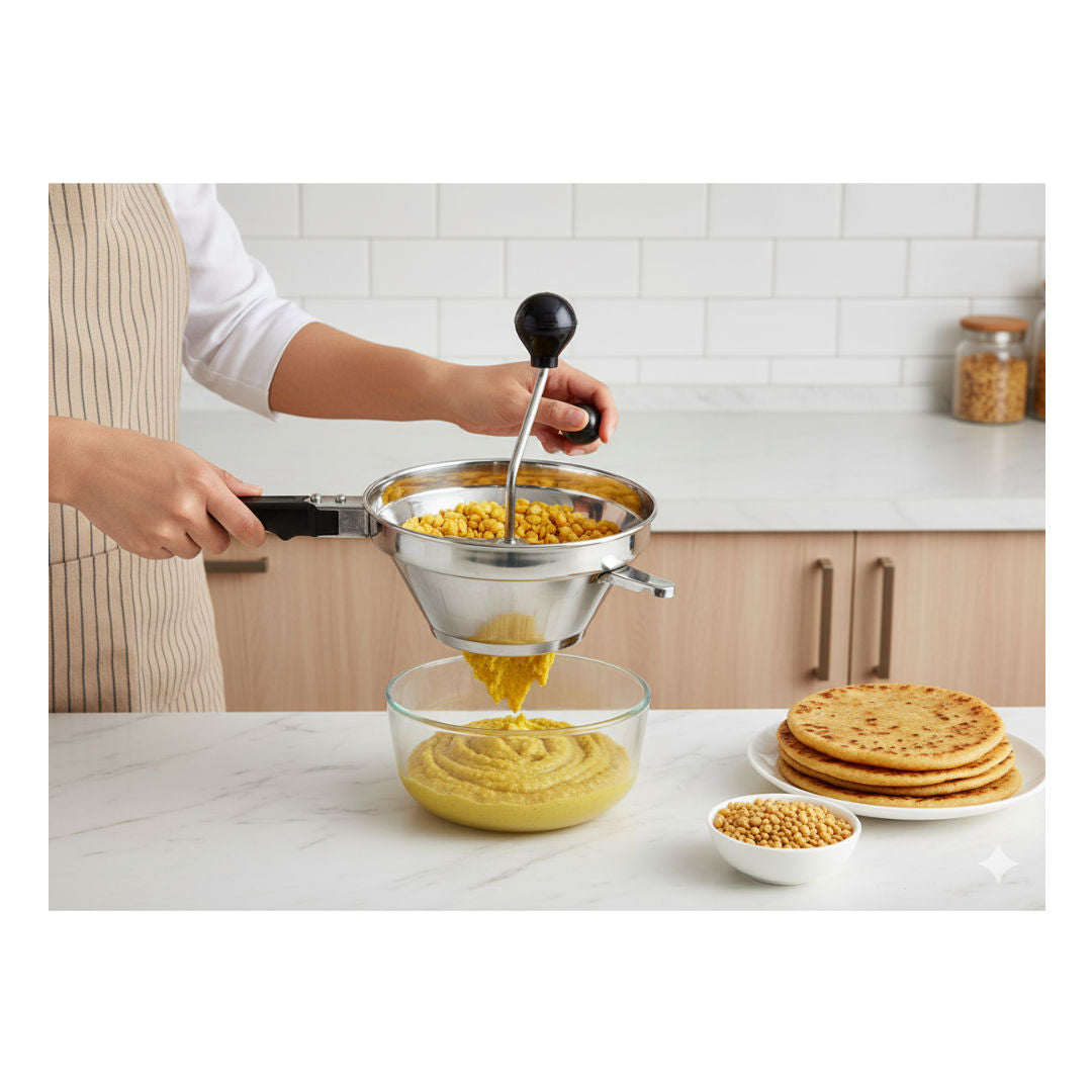 ANJALI Stainless Steel Puran Machine, Deluxe With 5 Jali