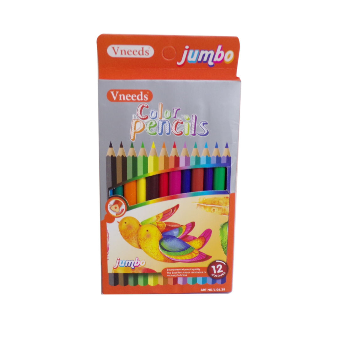 RSC Vneed Jumbo Color Pencil Set, 12Pieces