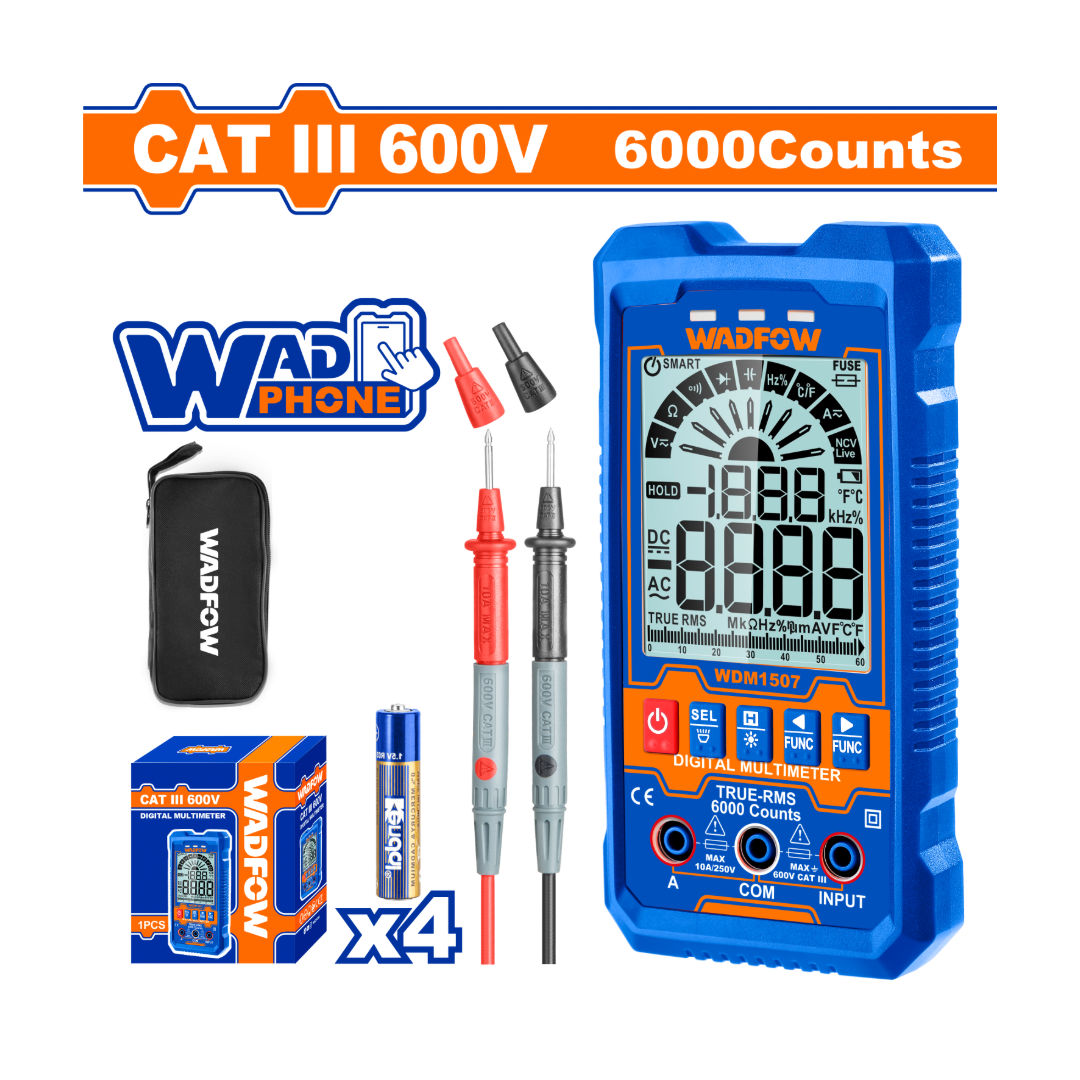 WADFOW Digital Multimeter, AC/DC Voltage, Auto Range