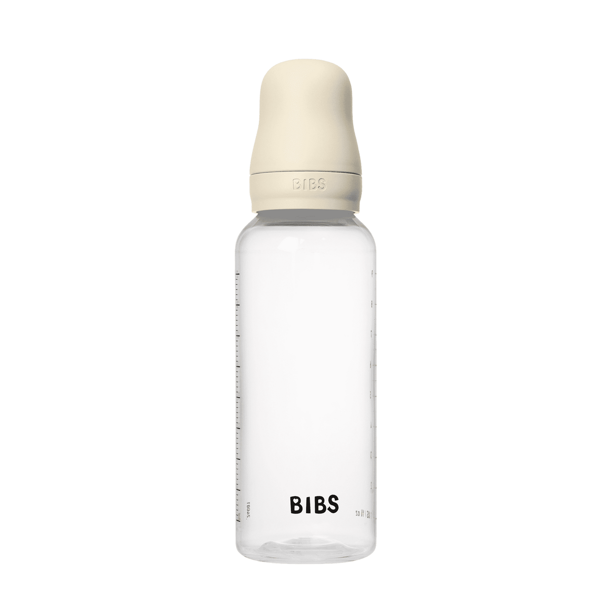 BIBS Baby Bottle with Round Latex Nipple – 270 ml Medium Flow | Ivory