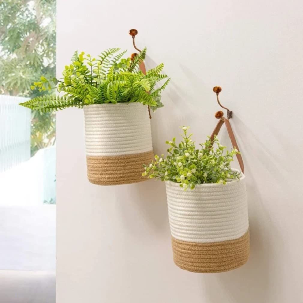 AIESY® 2 Pcs Set Beautiful Handcrafted Decorative Hanging Baskets