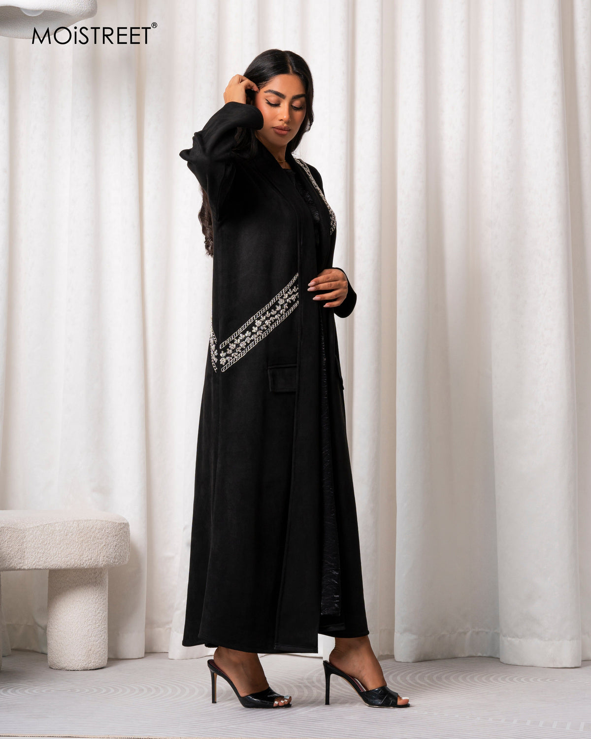 MOiSTREET Handmade Suede Shamua Abaya