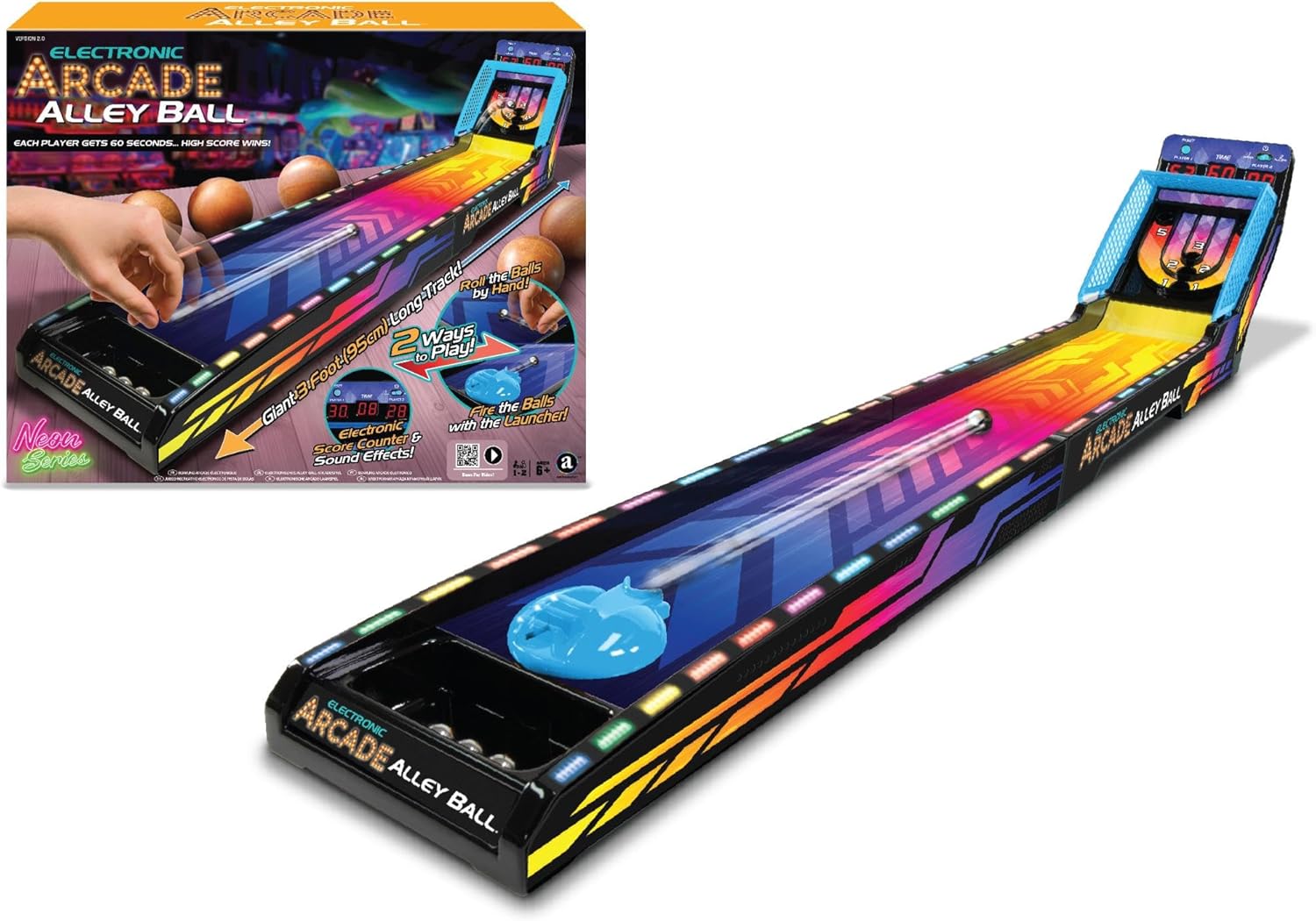 Ambassador Neon Series Electronic Arcade Alley-Ball Game, 6+ Years