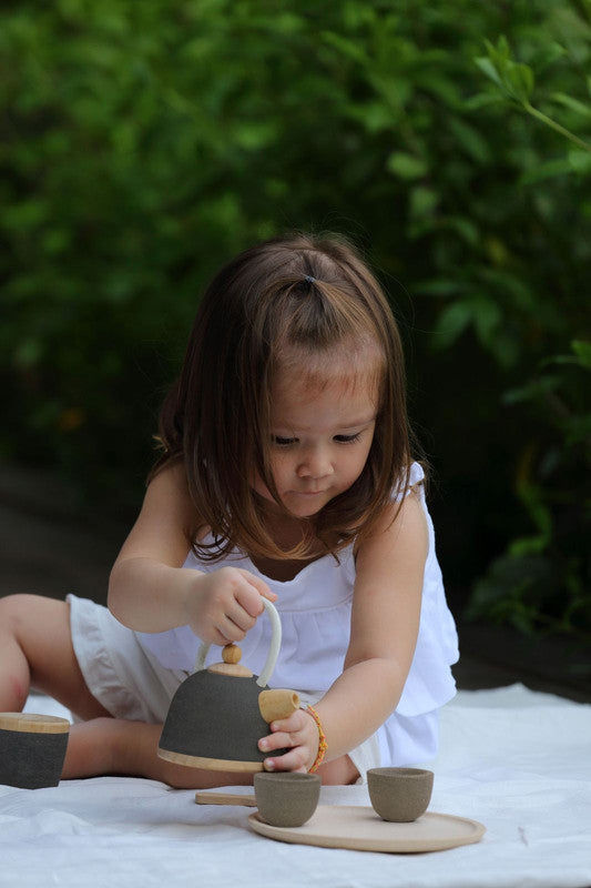 PlanToys Classic Tea Set — Wooden Pretend Play Set