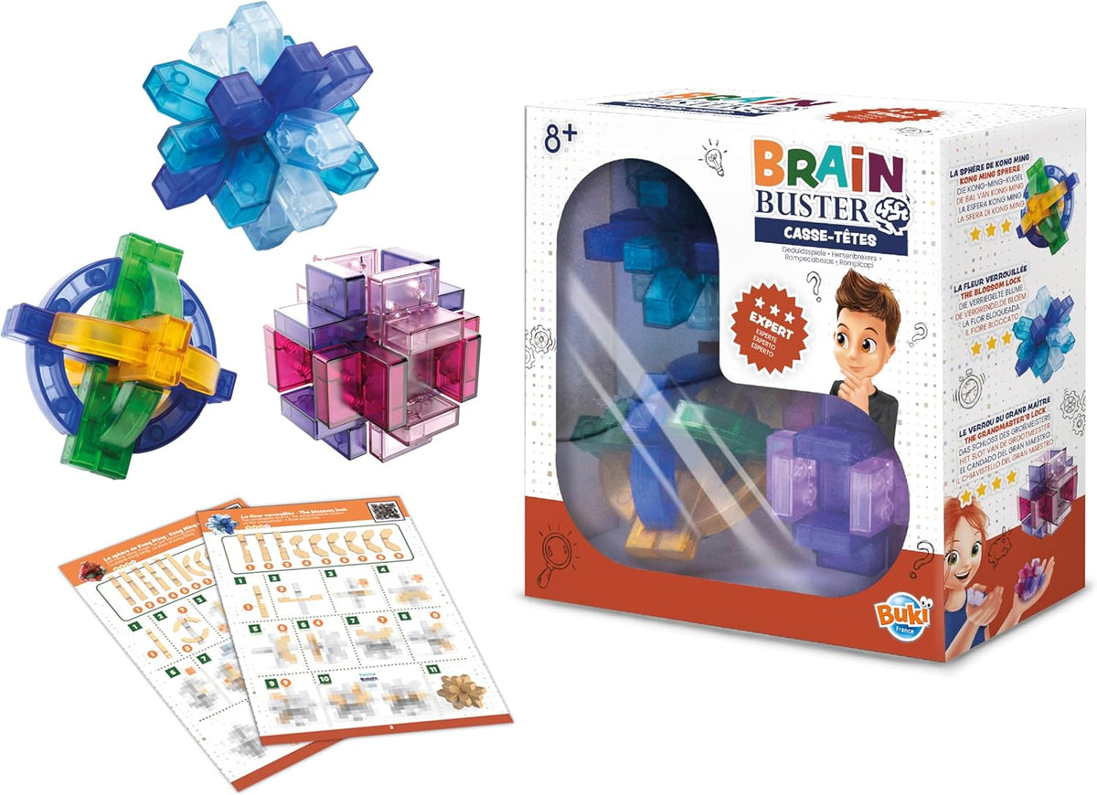 Buki France Brain Buster Expert Level Chinese Puzzles, (Pack of 3)