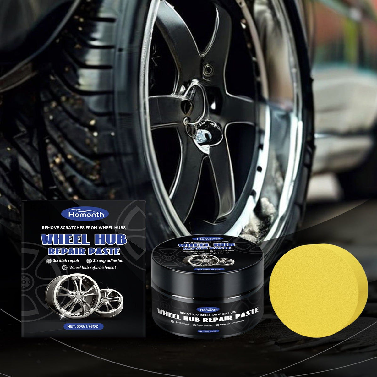 Car Wheel Hub Care Paste, Automotive Supplies, Rust Removal, Brightening, Easy Polishing ,1set