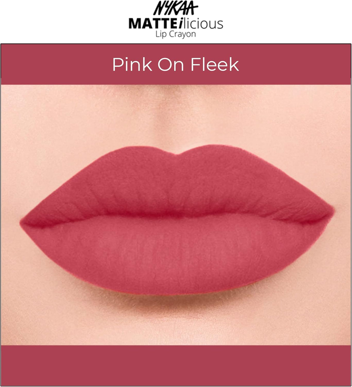 Nykaa Matteilicious lip crayon Pink On Fleek03