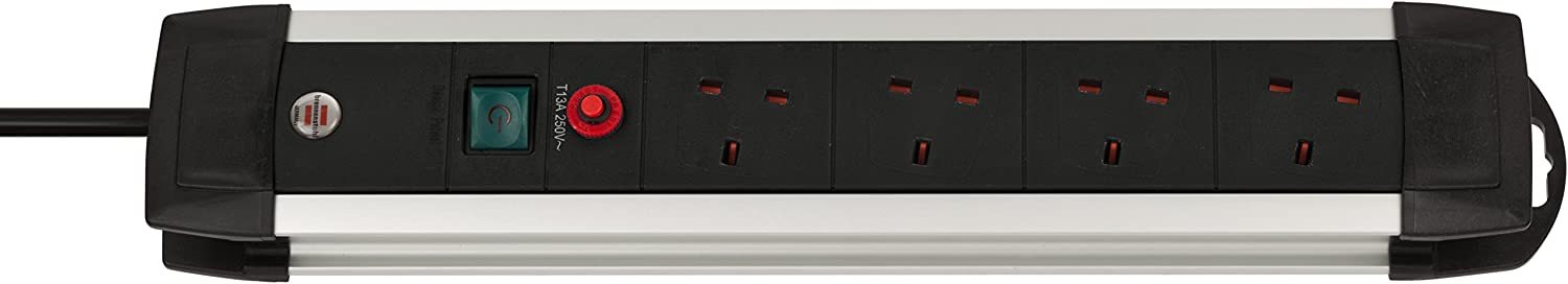 BRENNENSTUHL 1391003654 PREMIUM ALUMINIUM 4 WAY SOCKET 5M