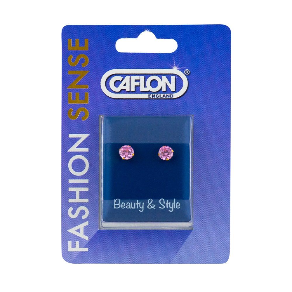 CAFLON ENGLAND Fashion Sense Gold Plated, Pink Cubic Zirconia Earring