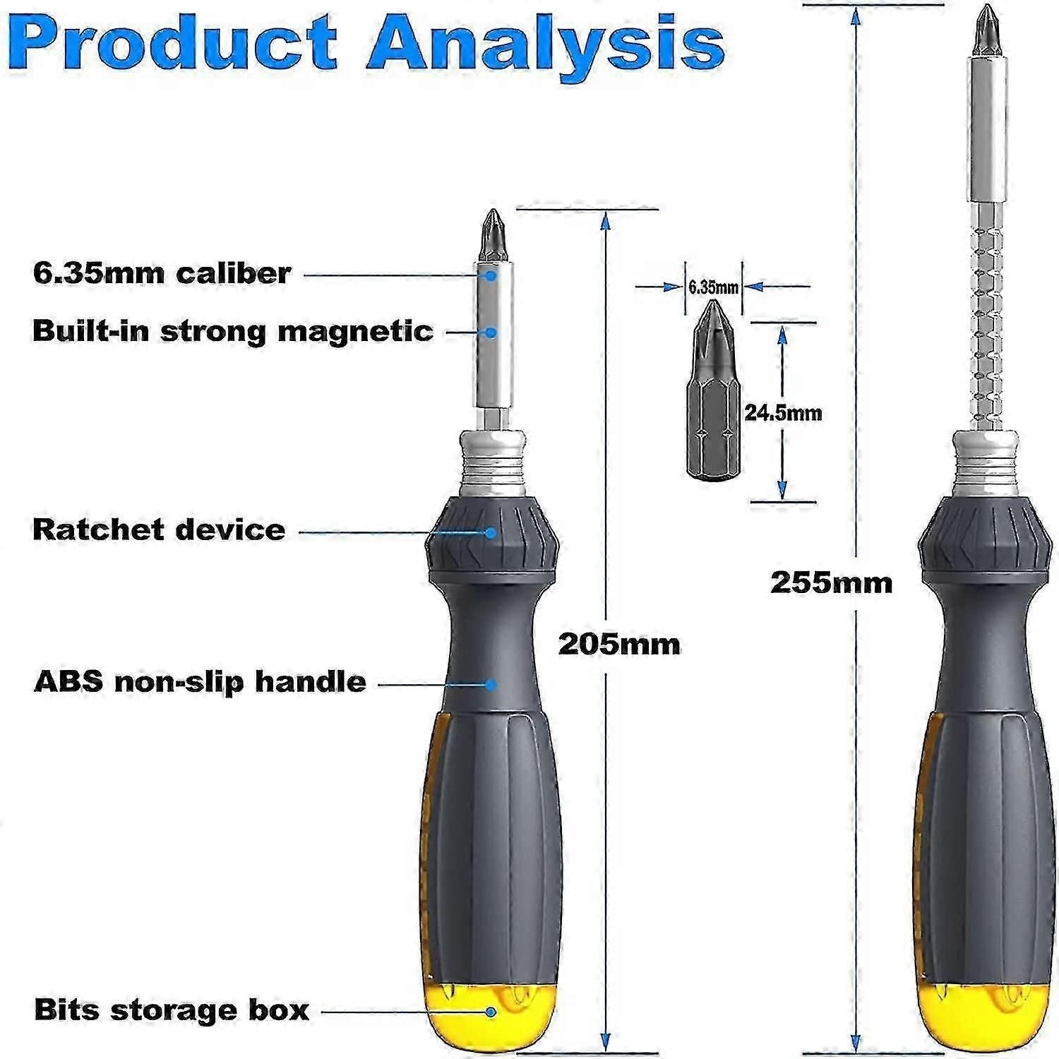 11-in-1 Telescopic Magnetic Screwdriver Set with Ratchet Socket for Home Appliances and DIY Repair