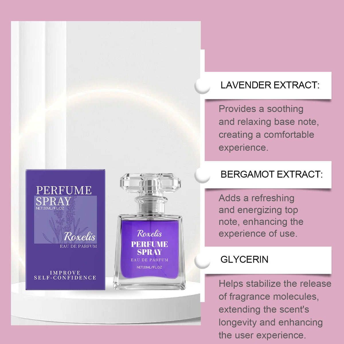 Charm Lavender Perfume, Natural and Fresh, Long-Lasting, Elegant, Portable ,30ml