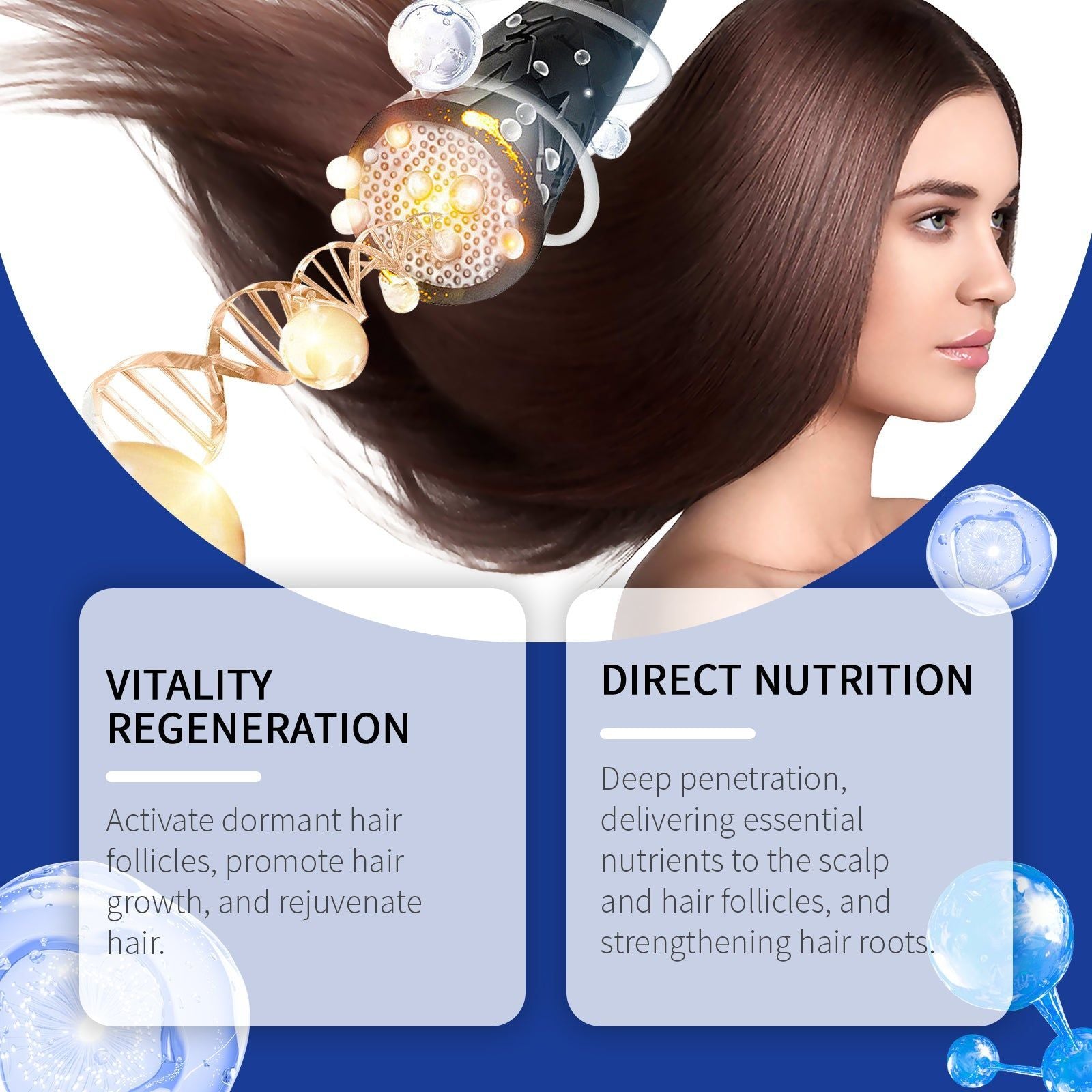 Blue Copper Peptide Hair Care Oil, Nourishing, Repairing, Moisturizing, Hair Growth, Anti-Damage ,20ml