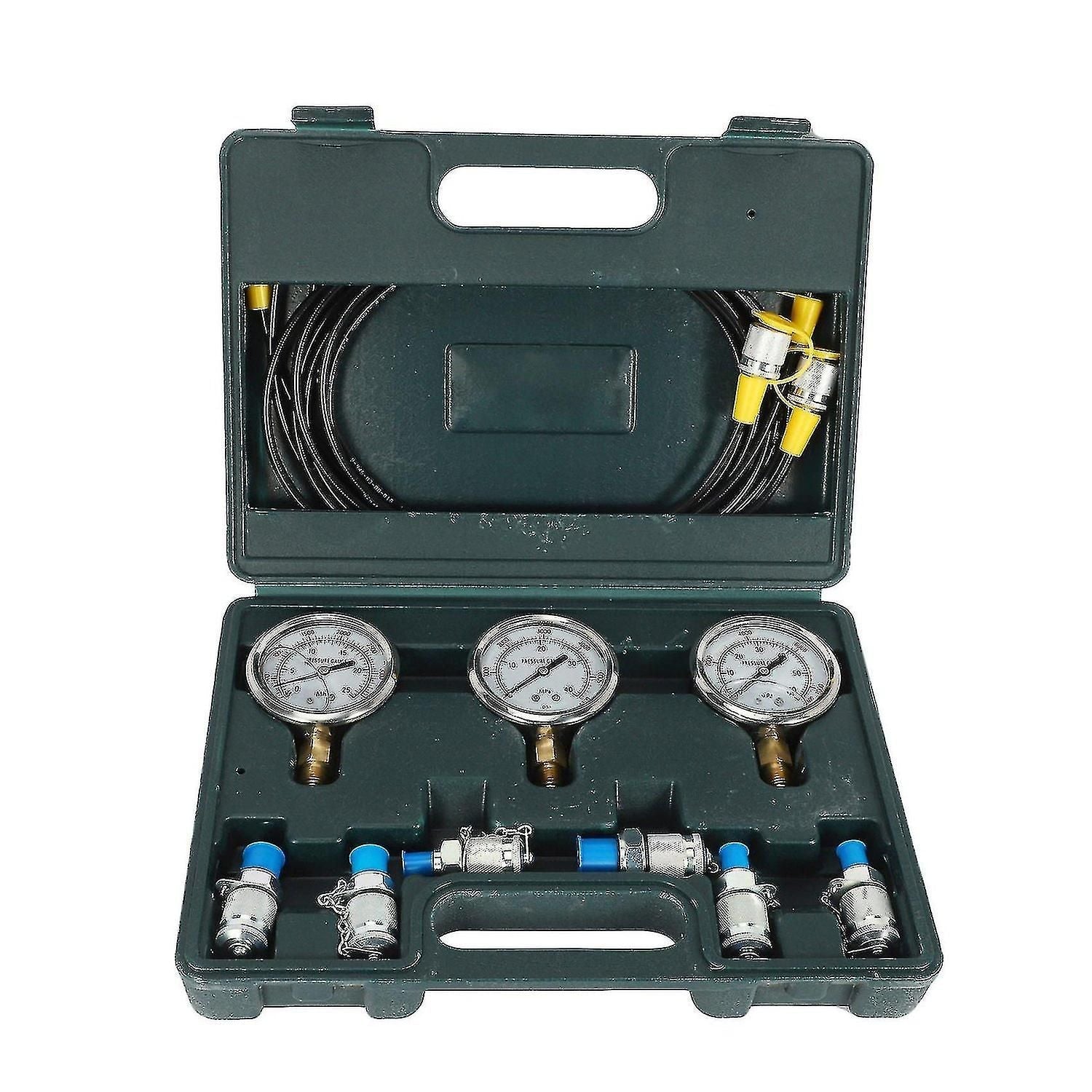 Hydraulic Pressure Gauge Excavator Hydraulic Test Kit With Test Hose Fittings And Gauge Tool Limits