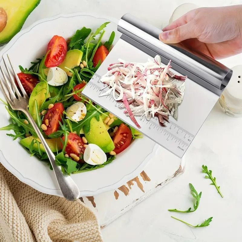 pc Multi-purpose Stainless Steel Kitchen Utensils - Vegetable Scoop, Stainless Steel Kitchen Utensils, Kitchen Vegetable Scraper and Dough Scraper（15*12CM）