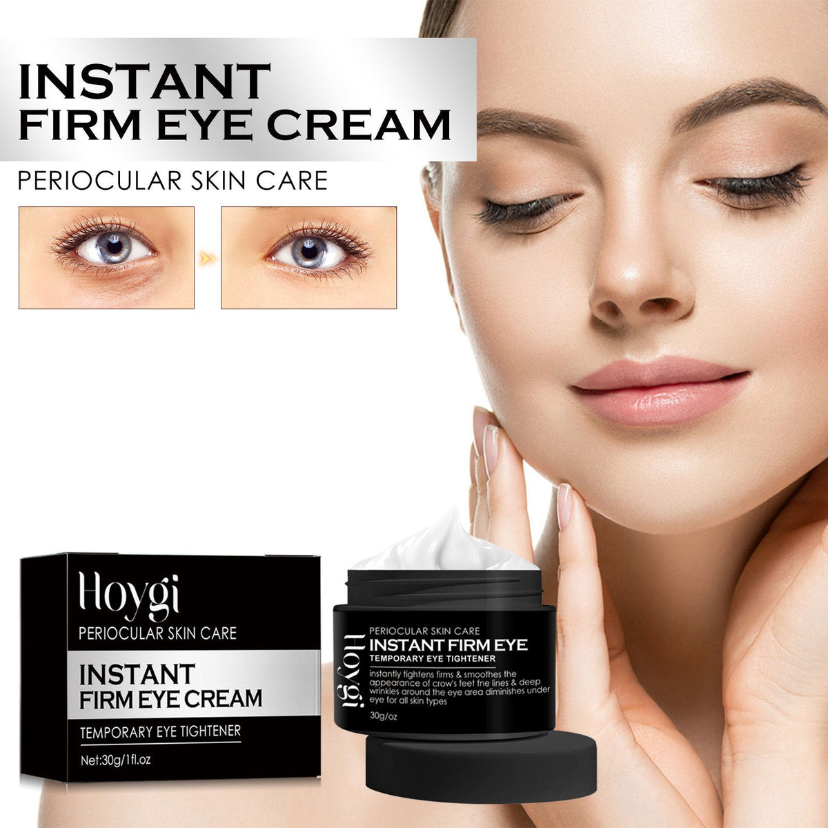 Instant Firm Eye Cream for Dark Circles, Fine Lines, Puffiness, Anti-Aging, Eye Care ,30g