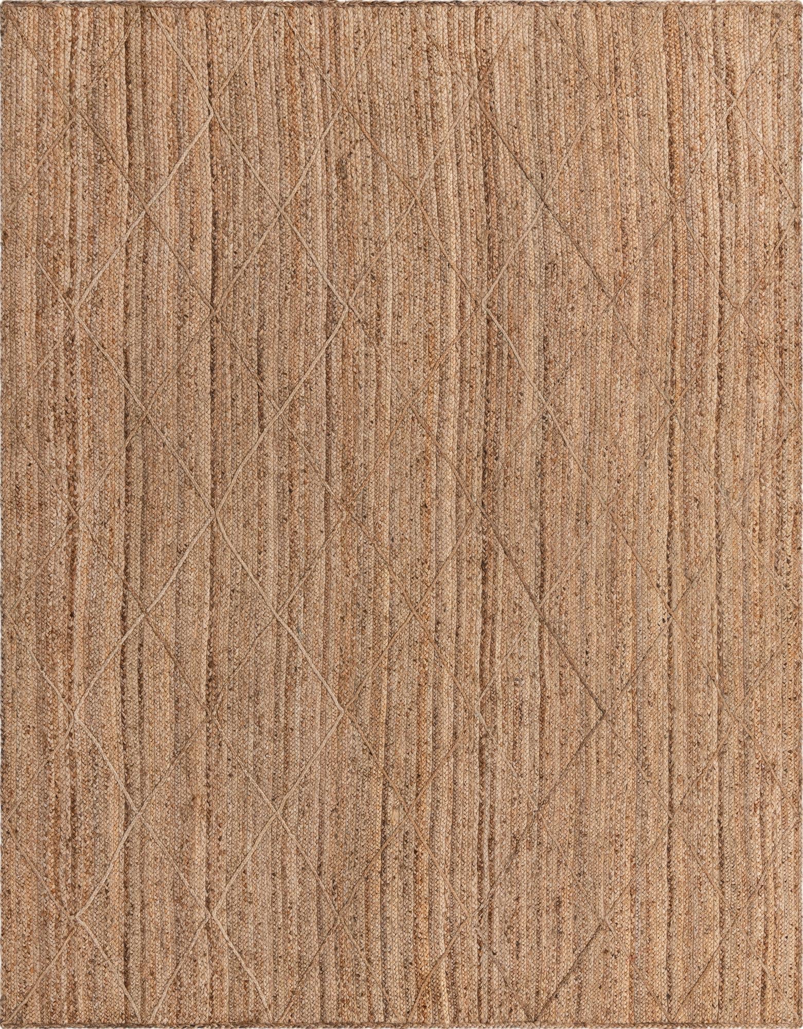 Natural Jute Area Rug with Handwoven Textured Pattern | Eco-Friendly Floor Carpet for Living Room & Home Décor
