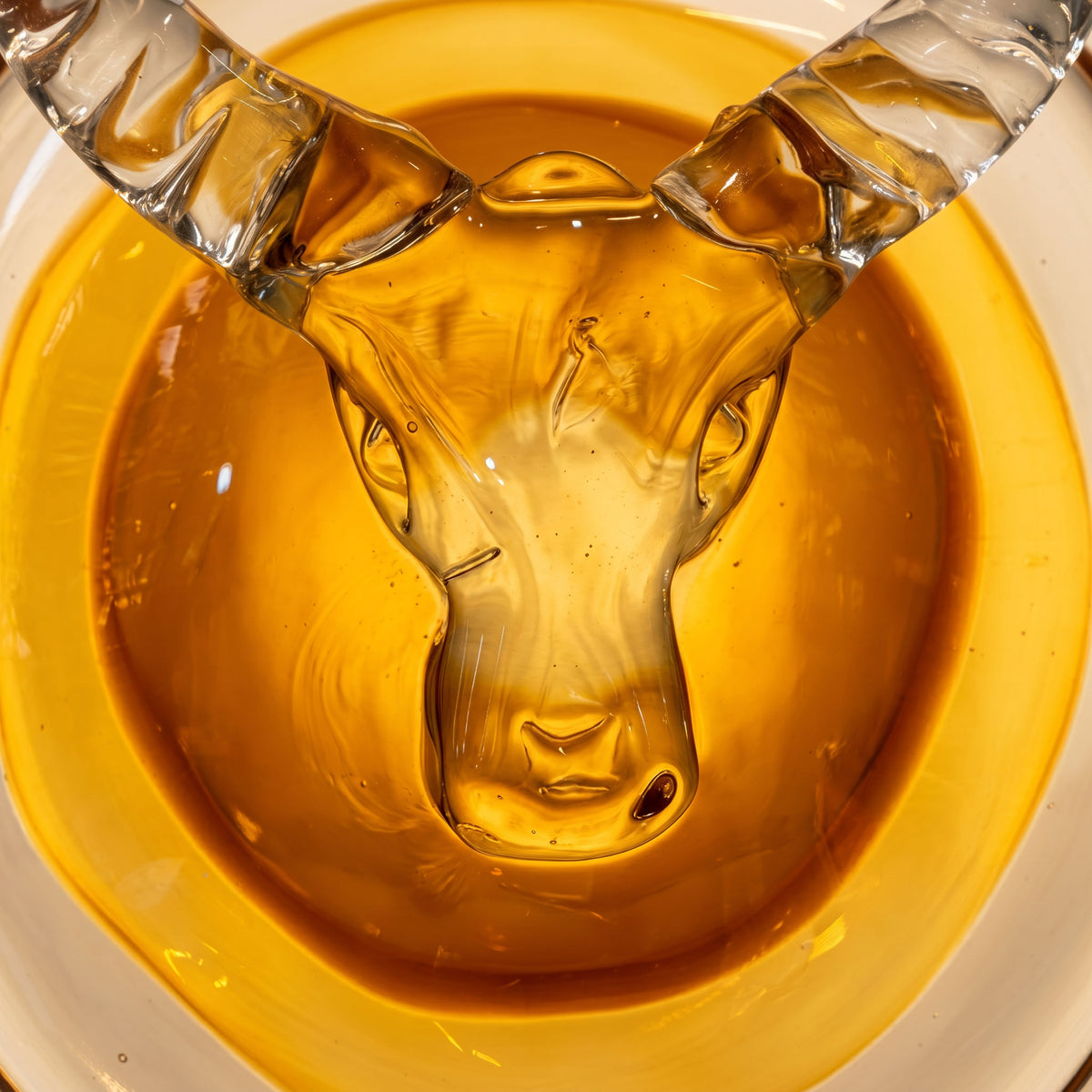 Tati deco Murano glass taurus face medallion