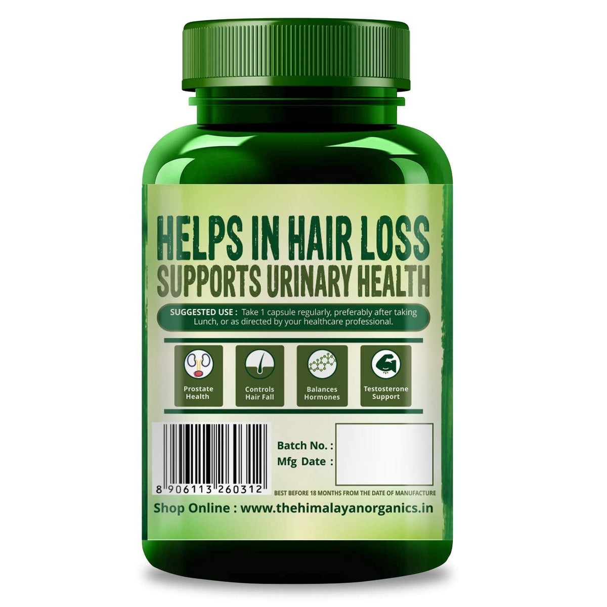 Himalayan Organics Saw Palmetto 800mg 60 Tablets