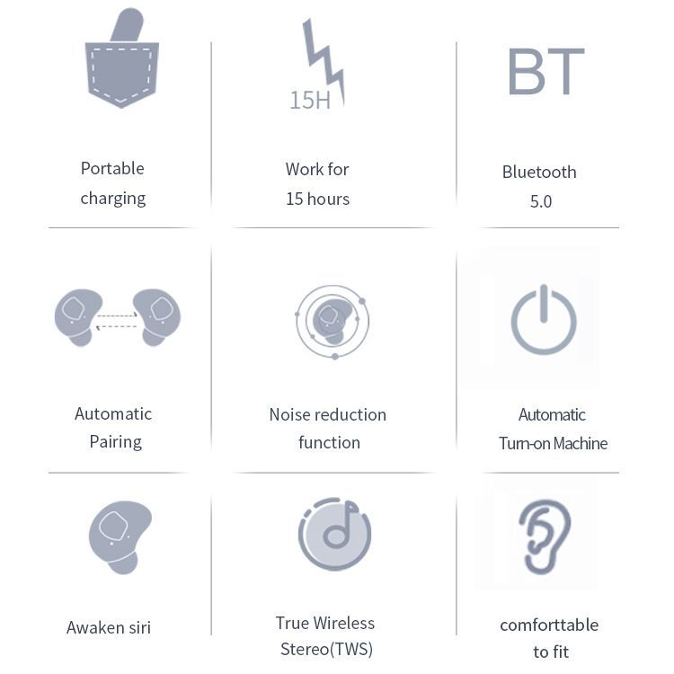 Q2 TWS Binaural Stereo Wireless Sports Bluetooth Earphone