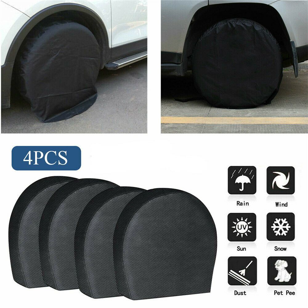 4 Pack Waterproof Tire Cover Spare Tyre Wheel RV Trailer Camper Anti-corrosion Tyre Protector