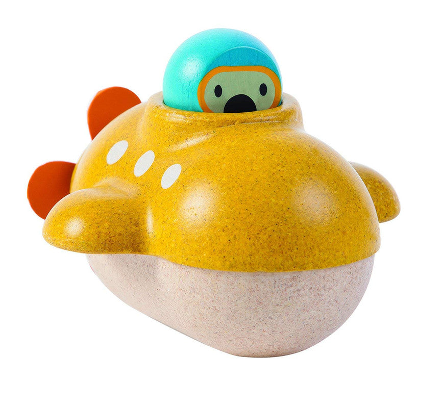 PlanToys Submarine — Wooden Bath Toy