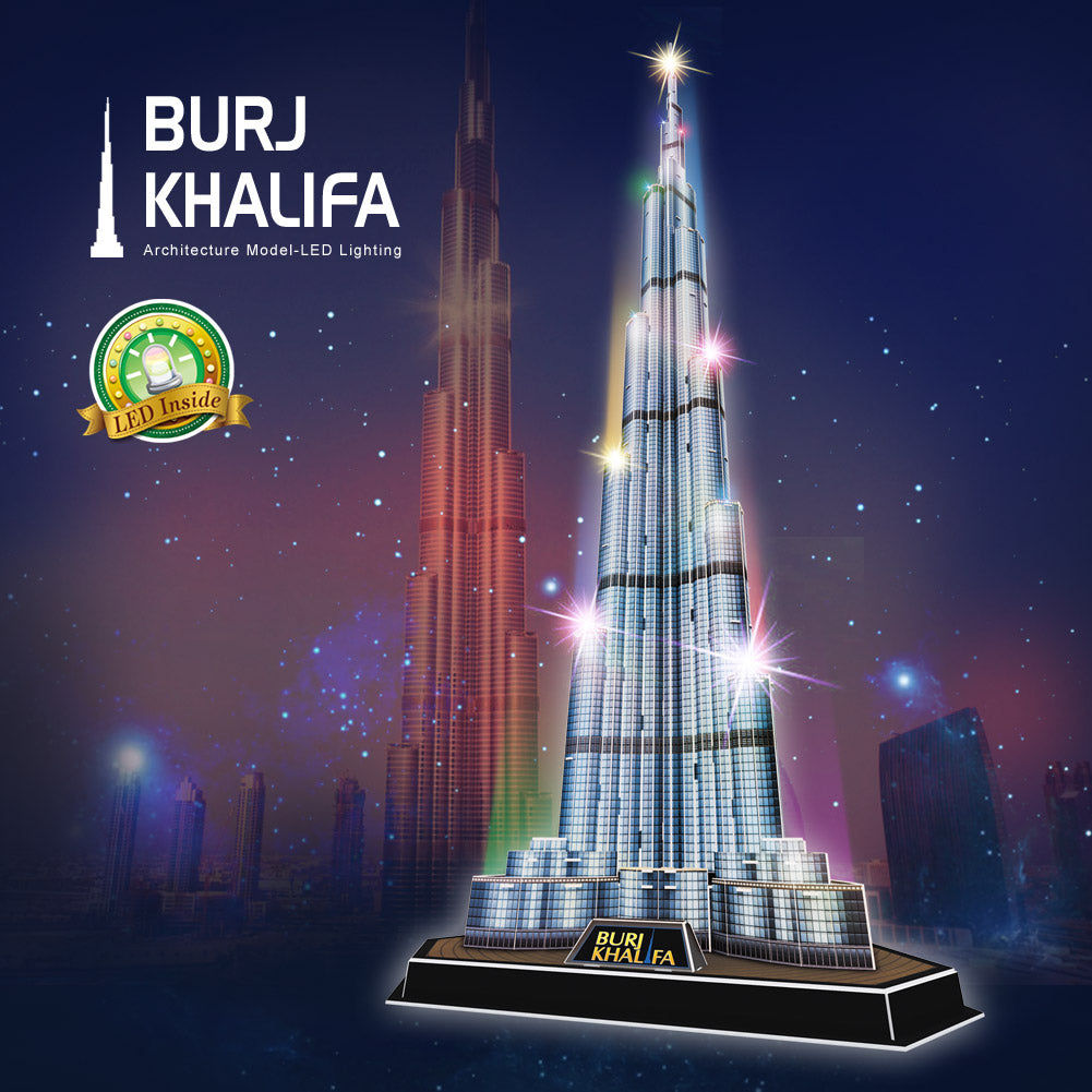 3D PUZZLE LED BURJ KHALIFA 136PCS B/O