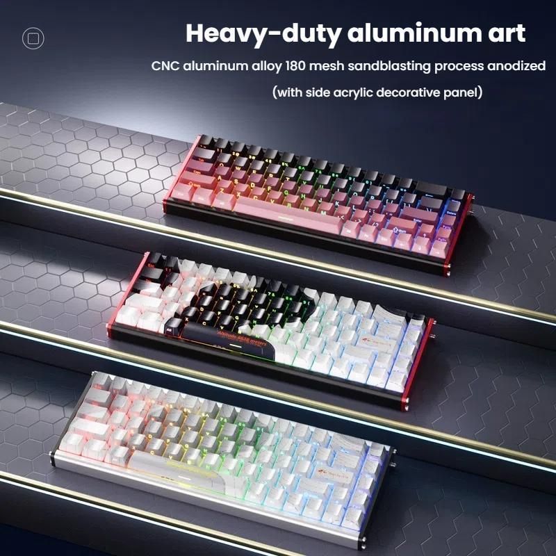 Ajazz ALUX68 MAX RGB Wired Keyboard Snow Bottel