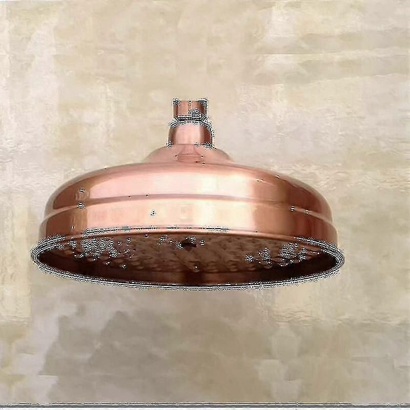 Copper Shower Head, 20cm (8 Inch) Diameter, High Pressure Fixed Shower Head With Adjustable Angle Shower Head Rain Shower Head - Gold zxin
