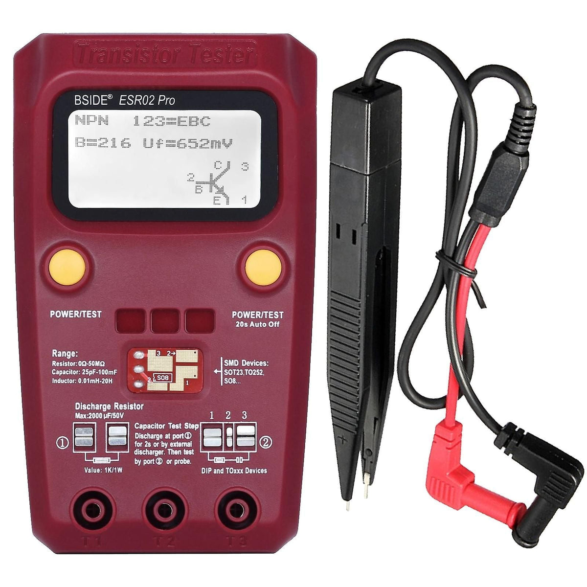 Transistor Tester ESR Meter Diode Capacitor Analyzer Device