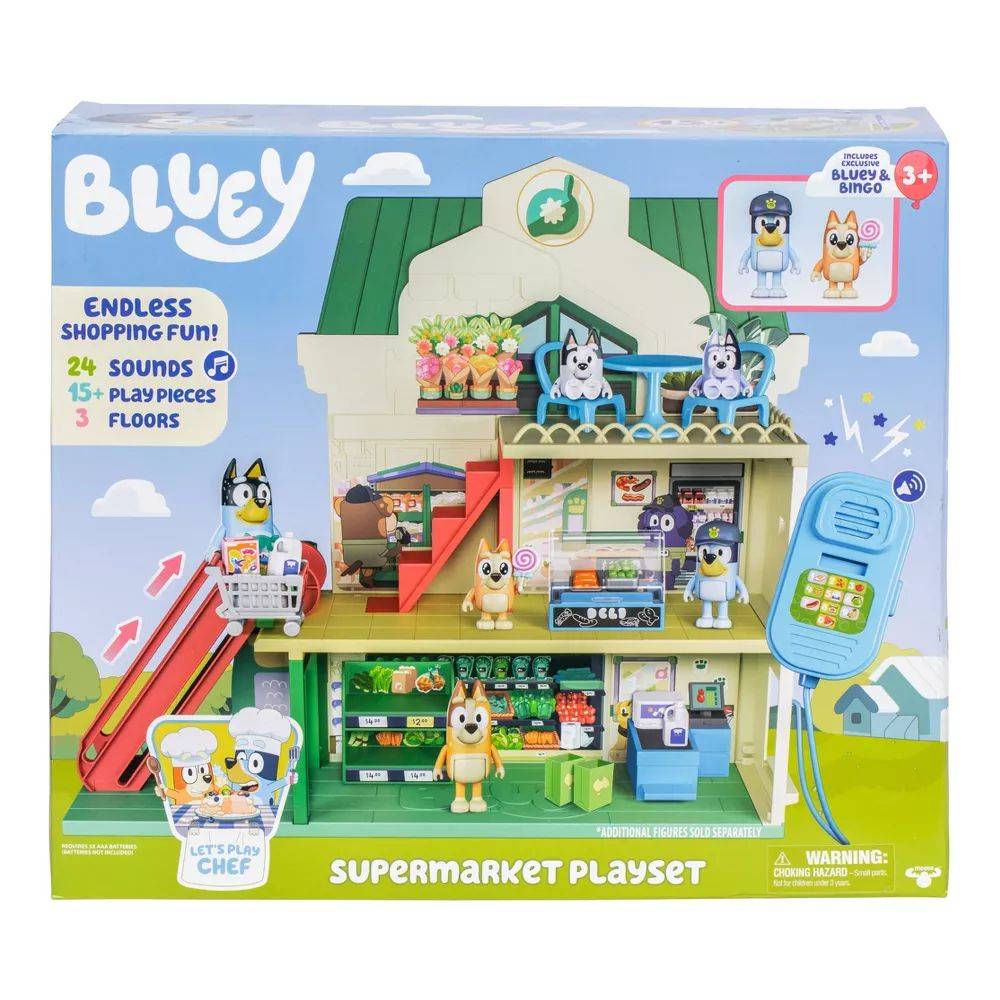 Bluey Series 13 Let's Play Chef Supermarket Playset (40cm), 3+ years