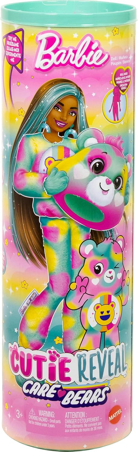 Barbie Cutie Reveal Care Bears Series 2 Good Vibes Bear Doll Playset