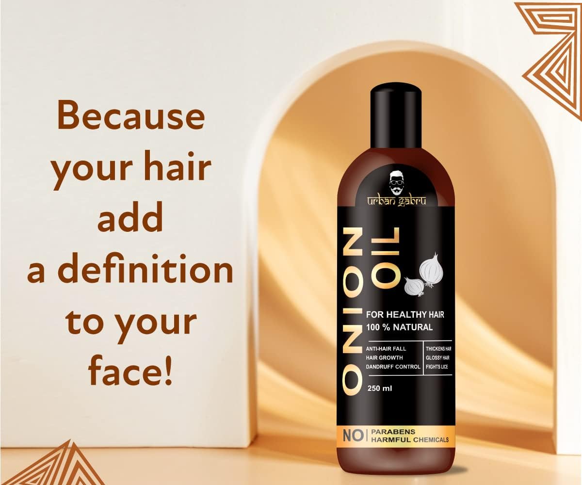 Urban Gabru 100% Natural Onion Oil for Hair Regrowth and Hair Fall Control 250 ml
