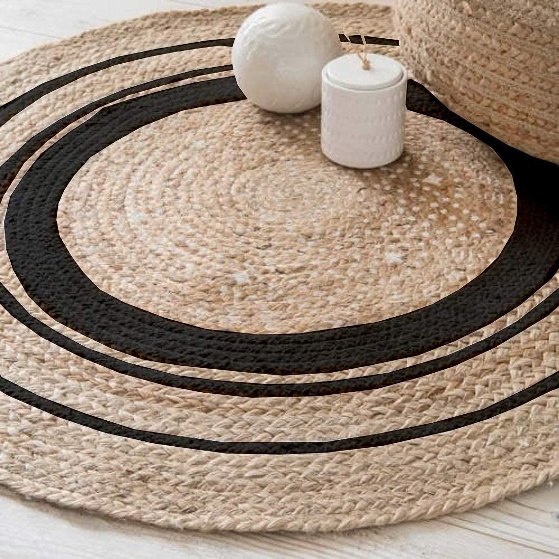 AIESY® Round Handwoven Jute Chindi Braided Door mats