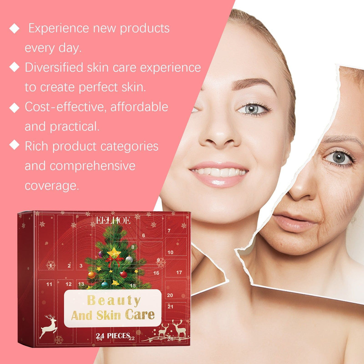 24 Grid Beauty Blind Box, Skincare Surprise, Moisturizing, Anti-Aging ,1set