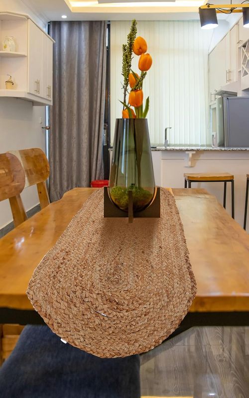 Indian Handmade Natural Jute Oval Shape Dining Table Runner