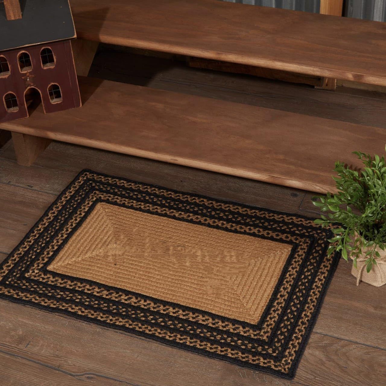 AIESY® Beautiful Reversible Braided Farmhouse Area Checkered Rug